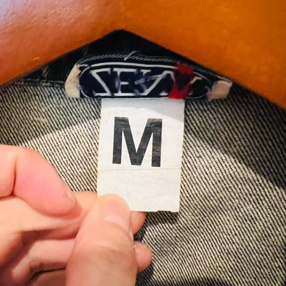 Vintage 80s 90s Denim Jean Jacket Womens Oversize Medium Chore Acid wash - Picture 7 of 16